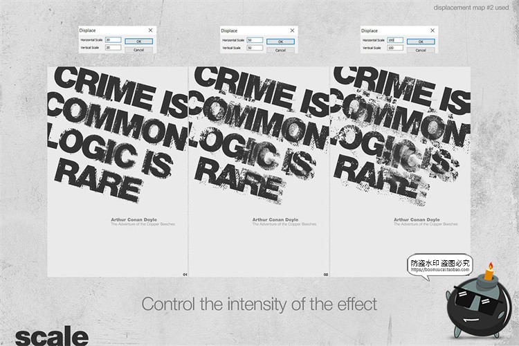 图片[6]-失真动力学位移滤镜贴图磨损故障扭曲字体海报变形特效模板PS素材-设计猿