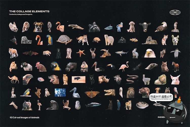 图片[3]-美式潮流复古美学老式杂志明信片书籍报纸剪贴艺术品插画PNG素材-设计猿