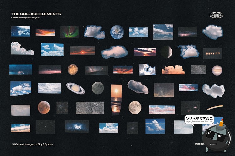 图片[12]-美式潮流复古美学老式杂志明信片书籍报纸剪贴艺术品插画PNG素材-设计猿