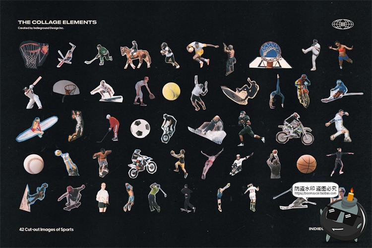 图片[13]-美式潮流复古美学老式杂志明信片书籍报纸剪贴艺术品插画PNG素材-设计猿