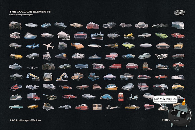 图片[16]-美式潮流复古美学老式杂志明信片书籍报纸剪贴艺术品插画PNG素材-设计猿