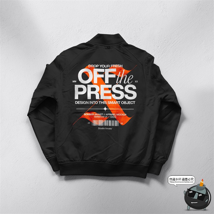 图片[3]-夹克男式拉链外套上衣丝网印刷服装贴图mockups样机PSD模板PS素材-设计猿