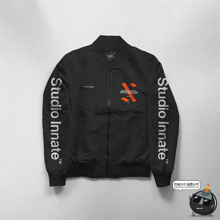 图片[4]-夹克男式拉链外套上衣丝网印刷服装贴图mockups样机PSD模板PS素材-设计猿