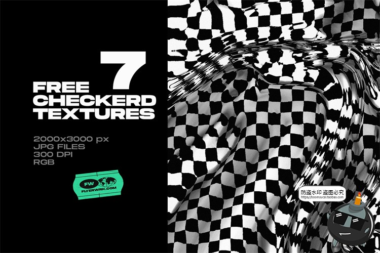 图片[1]-潮流扭曲方格故障风错乱空间褶皱效果纹理底纹背景JPG图片素材-设计猿