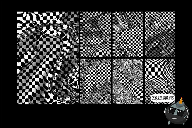 图片[2]-潮流扭曲方格故障风错乱空间褶皱效果纹理底纹背景JPG图片素材-设计猿