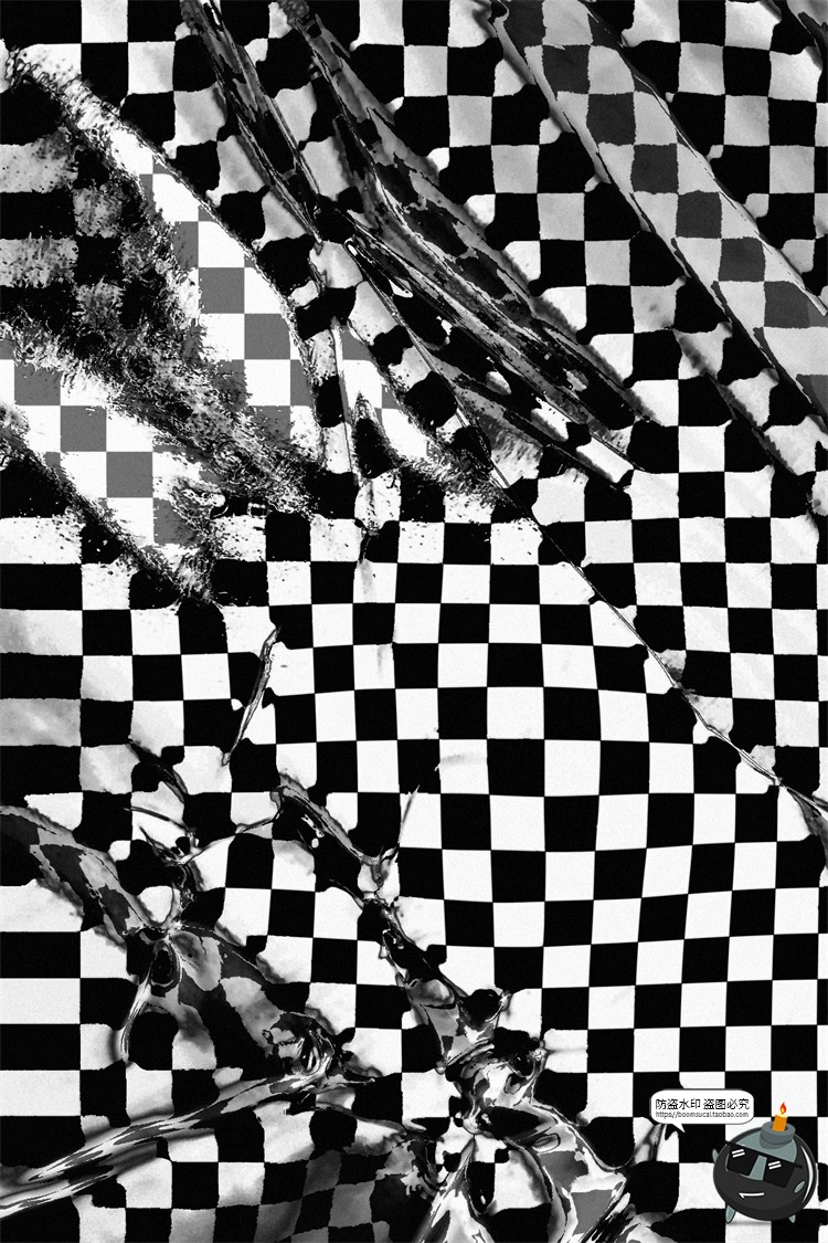 图片[3]-潮流扭曲方格故障风错乱空间褶皱效果纹理底纹背景JPG图片素材-设计猿