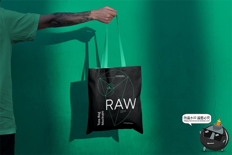 图片[9]-手提袋环保袋帆布袋购物袋光影阴影场景贴图样机PSD模板PS素材-设计猿