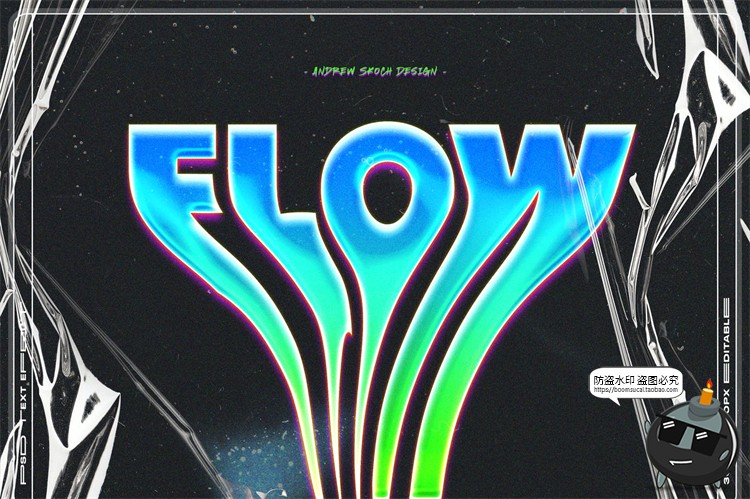 图片[9]-酸性液体流体融化风文字效果图层样式样机字体特效PSD模板PS素材-设计猿