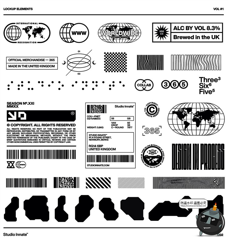 图片[2]-潮流地下小众电音个性酸性脏标机能风图标标志图形图案AI矢量素材-设计猿
