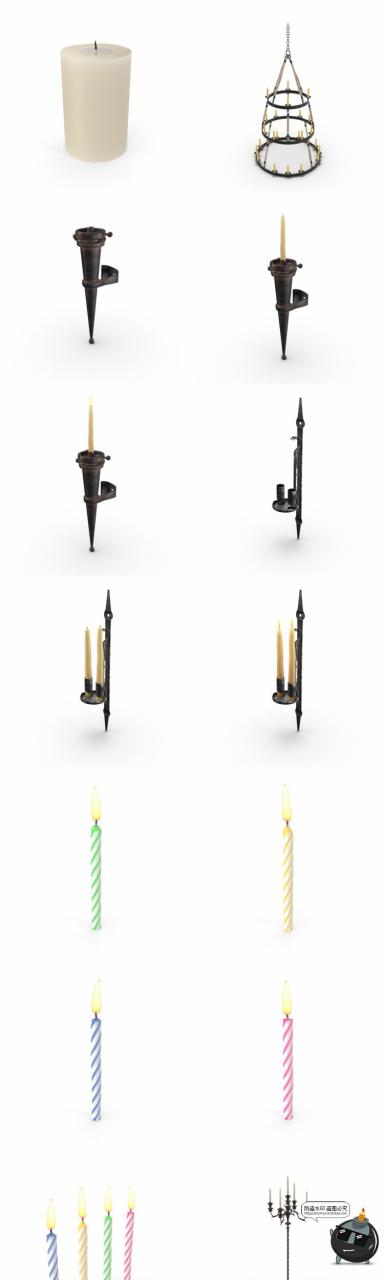 图片[1]-中古世纪欧式烛台燃烧点燃蜡烛装饰后期合成PSD源文件模板PS素材-设计猿