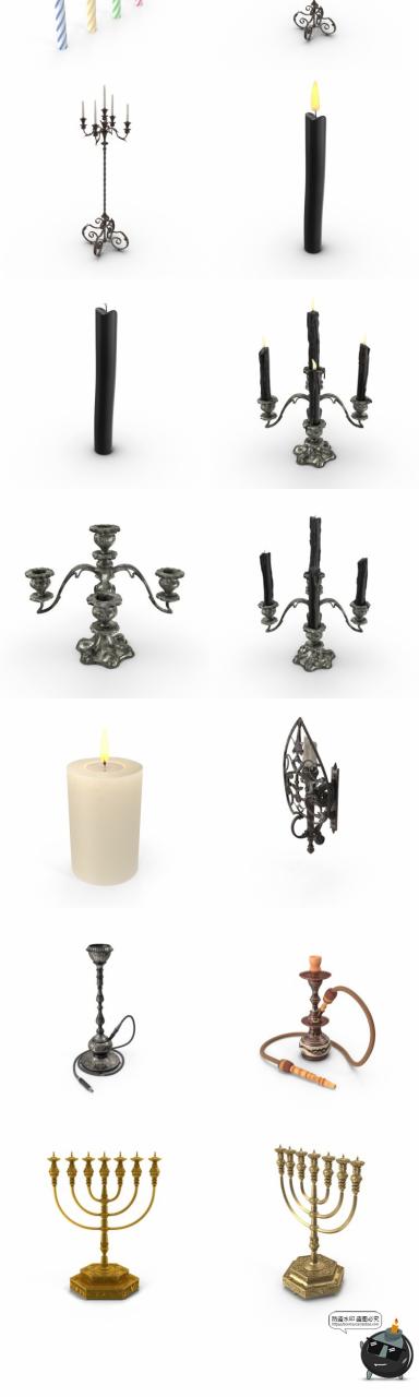 图片[2]-中古世纪欧式烛台燃烧点燃蜡烛装饰后期合成PSD源文件模板PS素材-设计猿