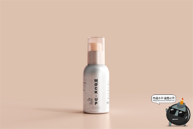 图片[3]-金属铝制喷瓶乳液瓶密封罐金属瓶化妆品包装瓶样机PSD模板PS素材-设计猿