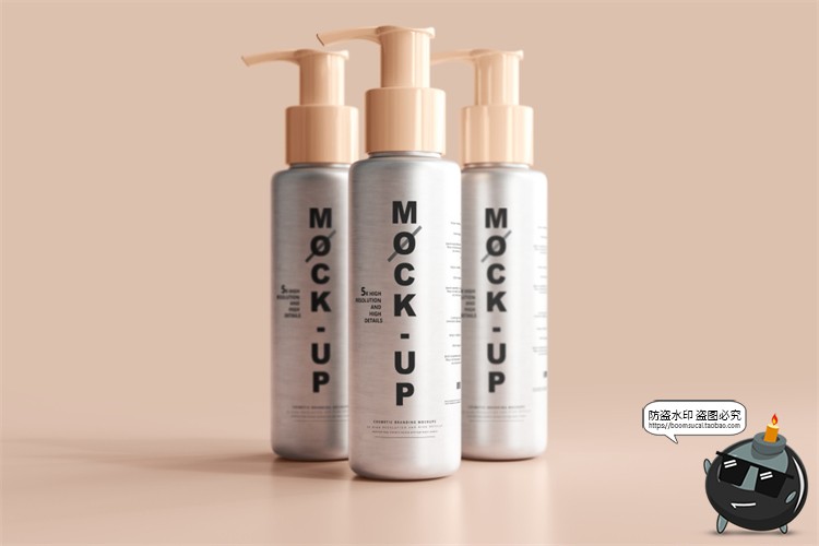 图片[7]-金属铝制喷瓶乳液瓶密封罐金属瓶化妆品包装瓶样机PSD模板PS素材-设计猿