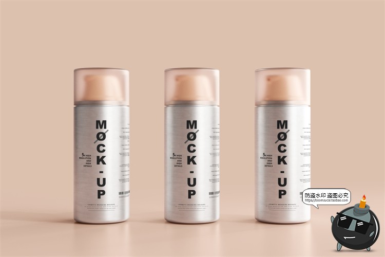 图片[10]-金属铝制喷瓶乳液瓶密封罐金属瓶化妆品包装瓶样机PSD模板PS素材-设计猿
