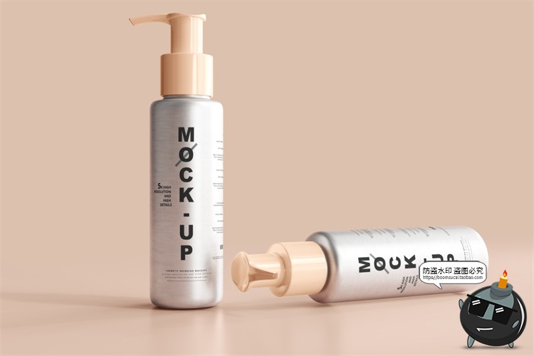 图片[11]-金属铝制喷瓶乳液瓶密封罐金属瓶化妆品包装瓶样机PSD模板PS素材-设计猿