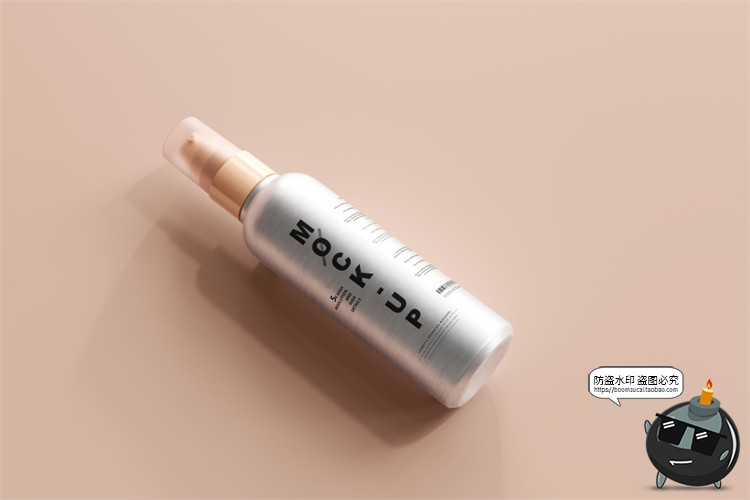 图片[12]-金属铝制喷瓶乳液瓶密封罐金属瓶化妆品包装瓶样机PSD模板PS素材-设计猿