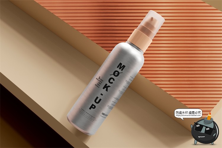 图片[28]-金属铝制喷瓶乳液瓶密封罐金属瓶化妆品包装瓶样机PSD模板PS素材-设计猿