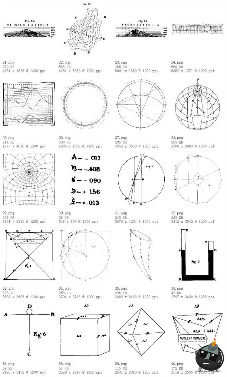 图片[4]-高等数学地理物理几何图形科研学术线稿手稿装饰元素PNG免抠素材-设计猿