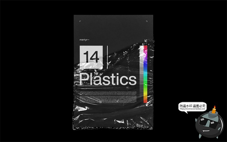 图片[14]-塑料薄膜书本杂志破损效果气泡袋包装智能贴图样机PSD模板PS素材-设计猿