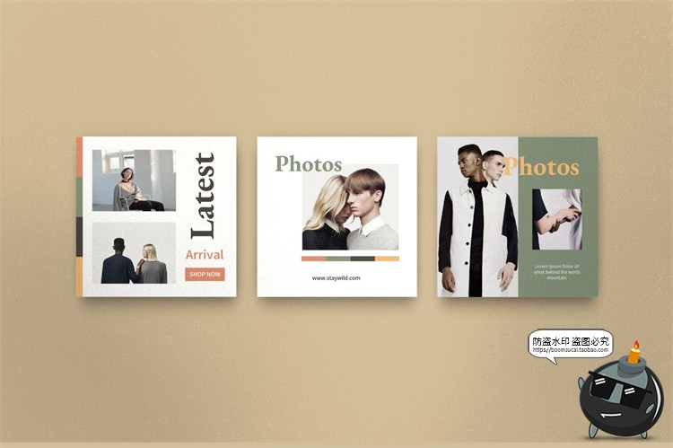 图片[3]-北欧极简简约新媒体品牌营销宣传海报图文排版PSD模板PS素材-设计猿