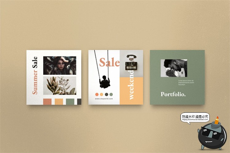 图片[6]-北欧极简简约新媒体品牌营销宣传海报图文排版PSD模板PS素材-设计猿