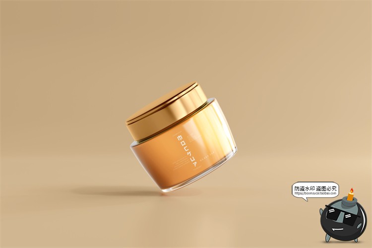 图片[2]-化妆品乳霜玻璃罐瓶子包装纸盒Logo智能贴图样机PSD模板PS素材-设计猿