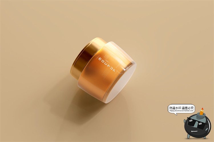 图片[7]-化妆品乳霜玻璃罐瓶子包装纸盒Logo智能贴图样机PSD模板PS素材-设计猿