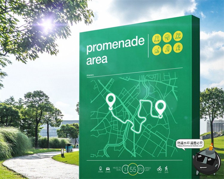 图片[3]-寻路户外标识牌导视牌路标指示牌方向牌地标牌样机PSD模板PS素材-设计猿