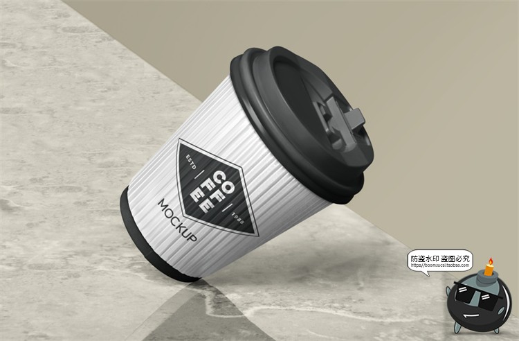 图片[2]-一次性咖啡纸杯热饮杯子奶茶豆浆杯带场景贴图样机PSD模板PS素材-设计猿