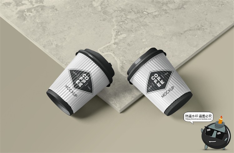 图片[3]-一次性咖啡纸杯热饮杯子奶茶豆浆杯带场景贴图样机PSD模板PS素材-设计猿