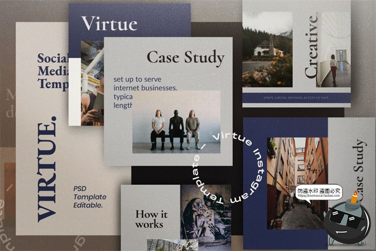 图片[2]-北欧极简拼贴新媒体品牌营销宣传海报图文排版PSD模板PS素材-设计猿