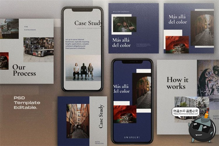 图片[4]-北欧极简拼贴新媒体品牌营销宣传海报图文排版PSD模板PS素材-设计猿