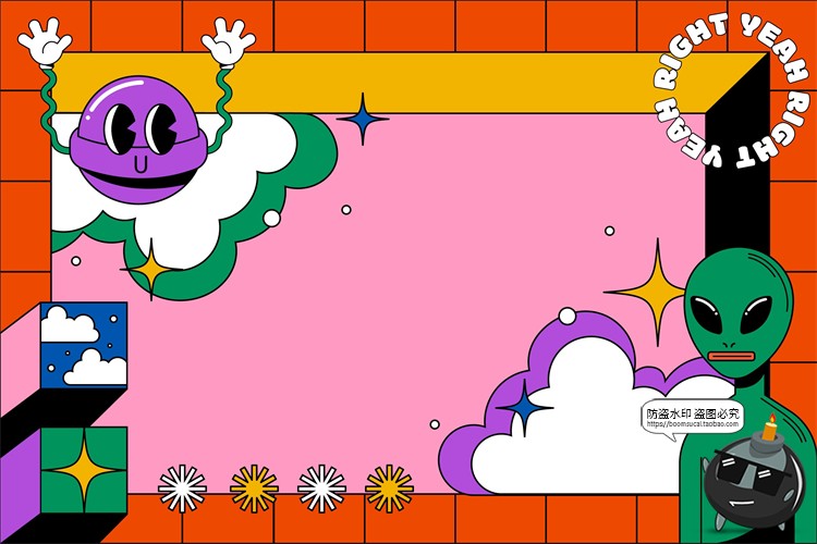 图片[4]-新复古卡通趣味90年代插画标签图案装饰元素海报排版AI矢量素材-设计猿