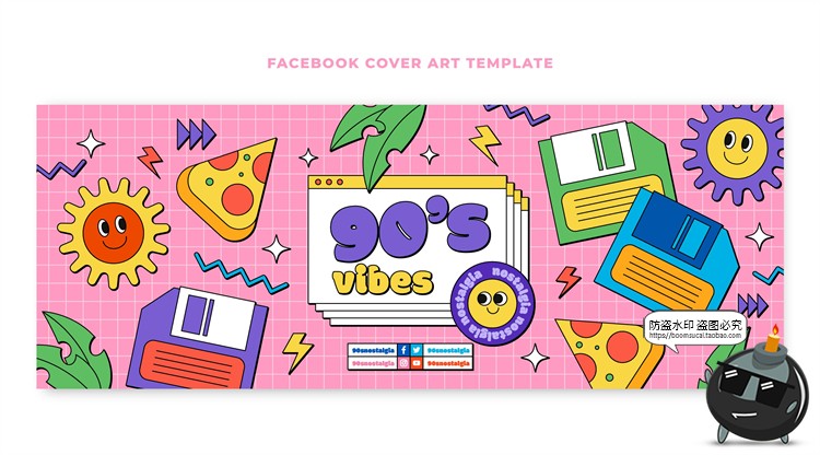 图片[12]-新复古卡通趣味90年代插画标签图案装饰元素海报排版AI矢量素材-设计猿