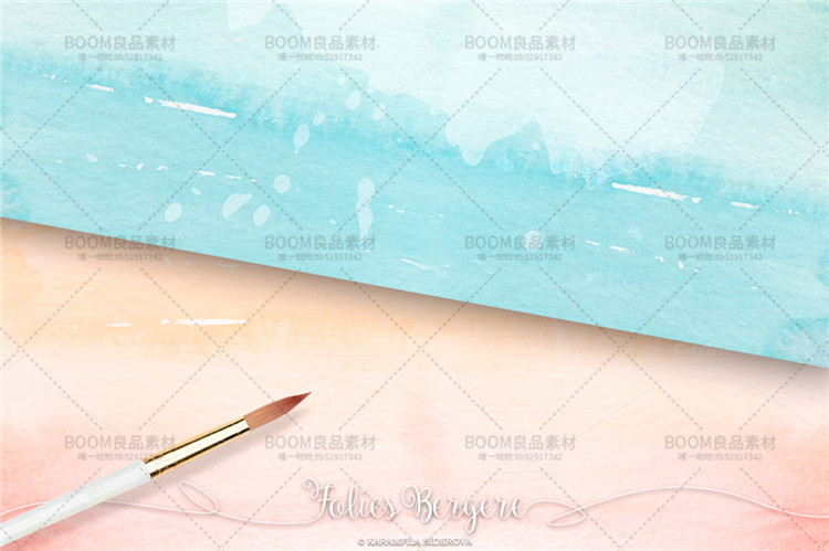 图片[8]-唯美水彩风手绘孔雀羽毛花环墨迹婚礼请柬海报元素PNG免扣PS素材-设计猿