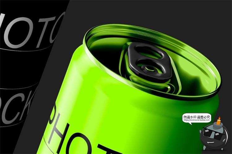 图片[2]-潮物饮料易拉罐可乐瓶金属铝瓶罐VI品牌外观展示PSD模板样机素材-设计猿