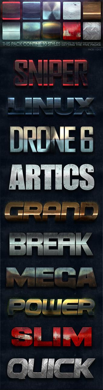 图片[1]-金属效果海报字体特效PSD文字3D立体ASL图层样式一键生成PS素材-设计猿