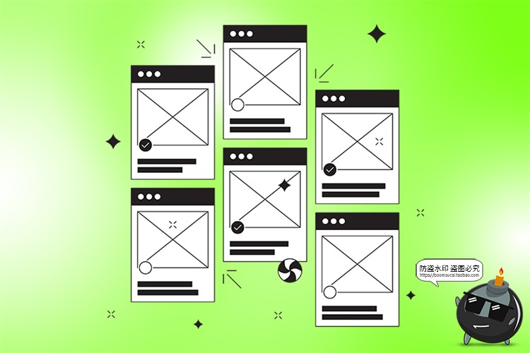 图片[5]-网页草图卡片网站UI原型图手绘线稿手稿创意插图插画AI矢量素材-设计猿