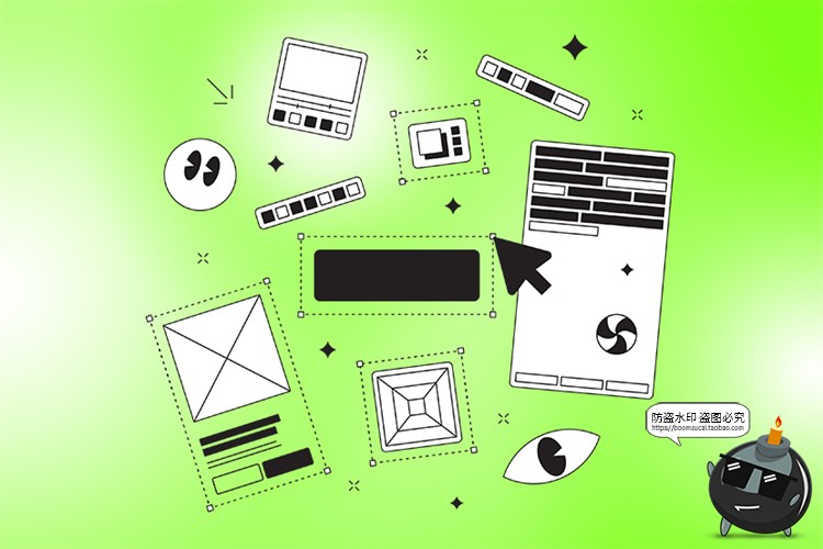 图片[13]-网页草图卡片网站UI原型图手绘线稿手稿创意插图插画AI矢量素材-设计猿