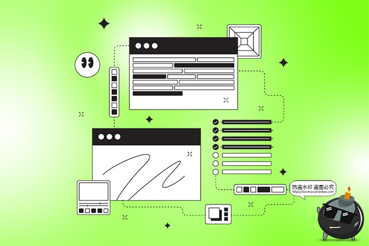 图片[16]-网页草图卡片网站UI原型图手绘线稿手稿创意插图插画AI矢量素材-设计猿