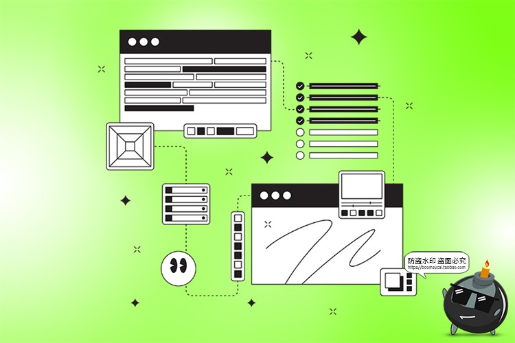 图片[17]-网页草图卡片网站UI原型图手绘线稿手稿创意插图插画AI矢量素材-设计猿