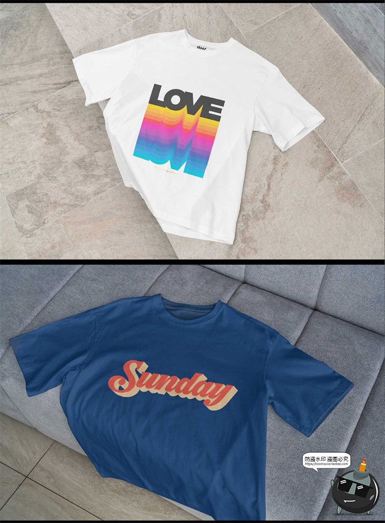 图片[4]-宽松T恤短袖服装户外场景模拟样机mockup智能贴图psd模版PS素材-设计猿