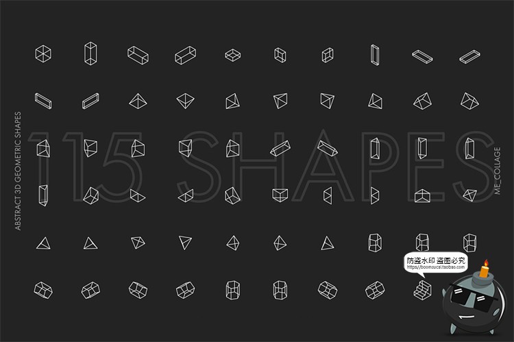 图片[4]-极简创意抽象装饰立体三维线描几何图形平面背景AI矢量PNG素材-设计猿