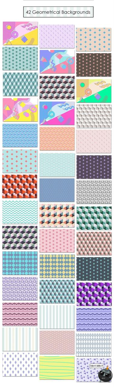 图片[2]-清新卡通儿童可爱文艺风几何图案无缝平铺底纹背景图片JPG素材-设计猿