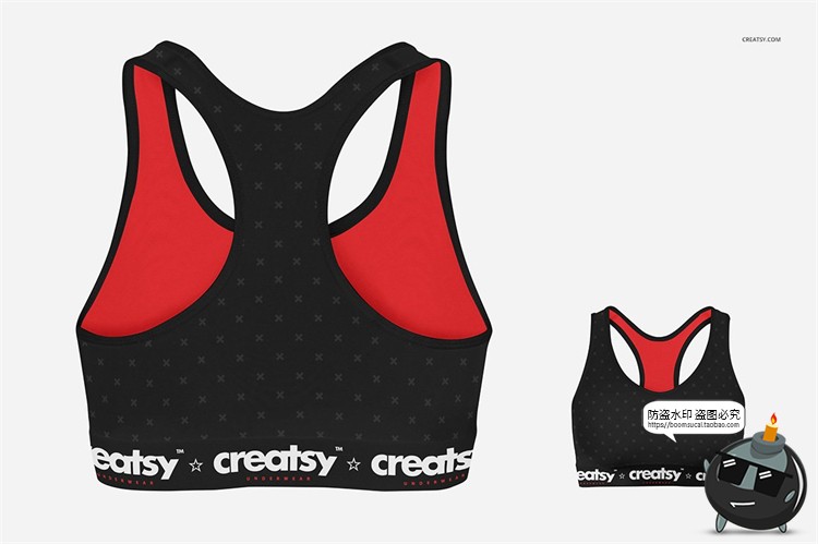 图片[4]-女款运动健身紧身内衣背心印花图案贴图样机展示效果PSD模板素材-设计猿