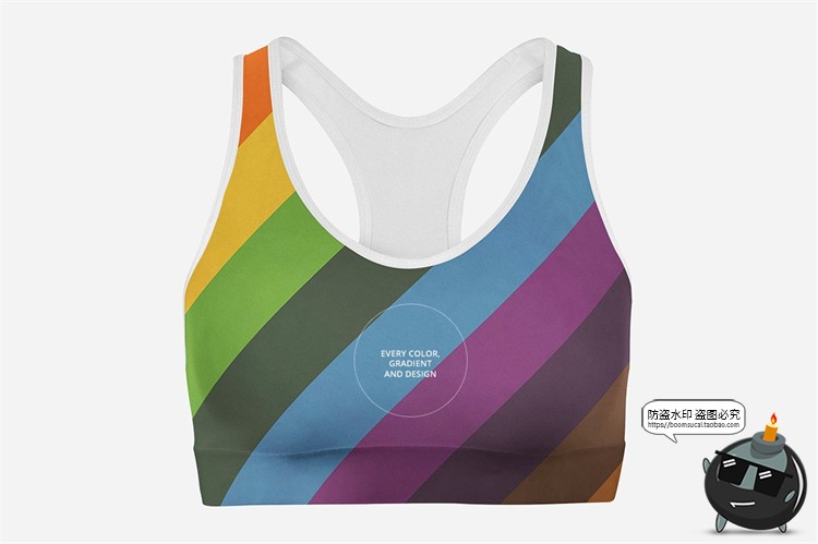 图片[5]-女款运动健身紧身内衣背心印花图案贴图样机展示效果PSD模板素材-设计猿