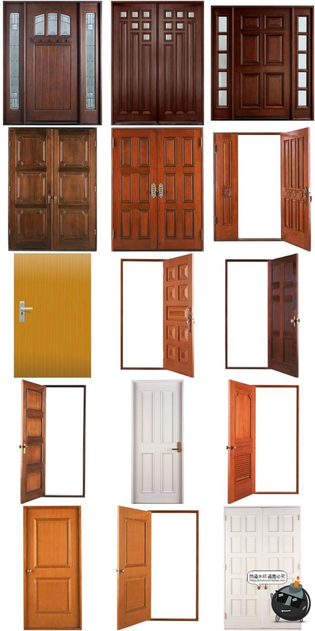 图片[1]-传统古典木门红木家具大门格子门客厅门装饰图片PNG免扣元素素材-设计猿