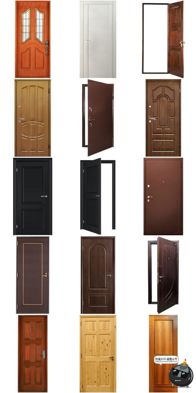 图片[2]-传统古典木门红木家具大门格子门客厅门装饰图片PNG免扣元素素材-设计猿