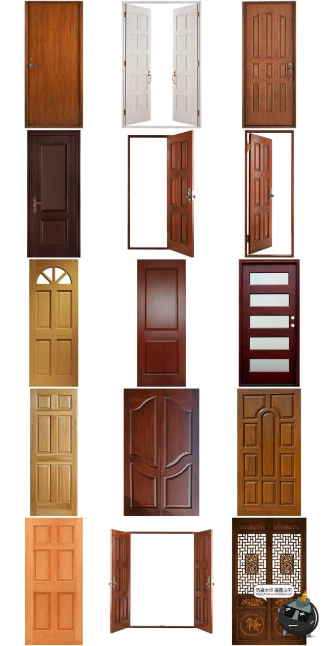 图片[5]-传统古典木门红木家具大门格子门客厅门装饰图片PNG免扣元素素材-设计猿