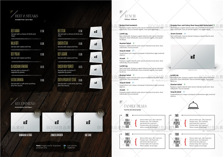 图片[2]-菜单三折页册子西餐厅宣传单菜谱源文件平面画册PSD模板PS素材-设计猿